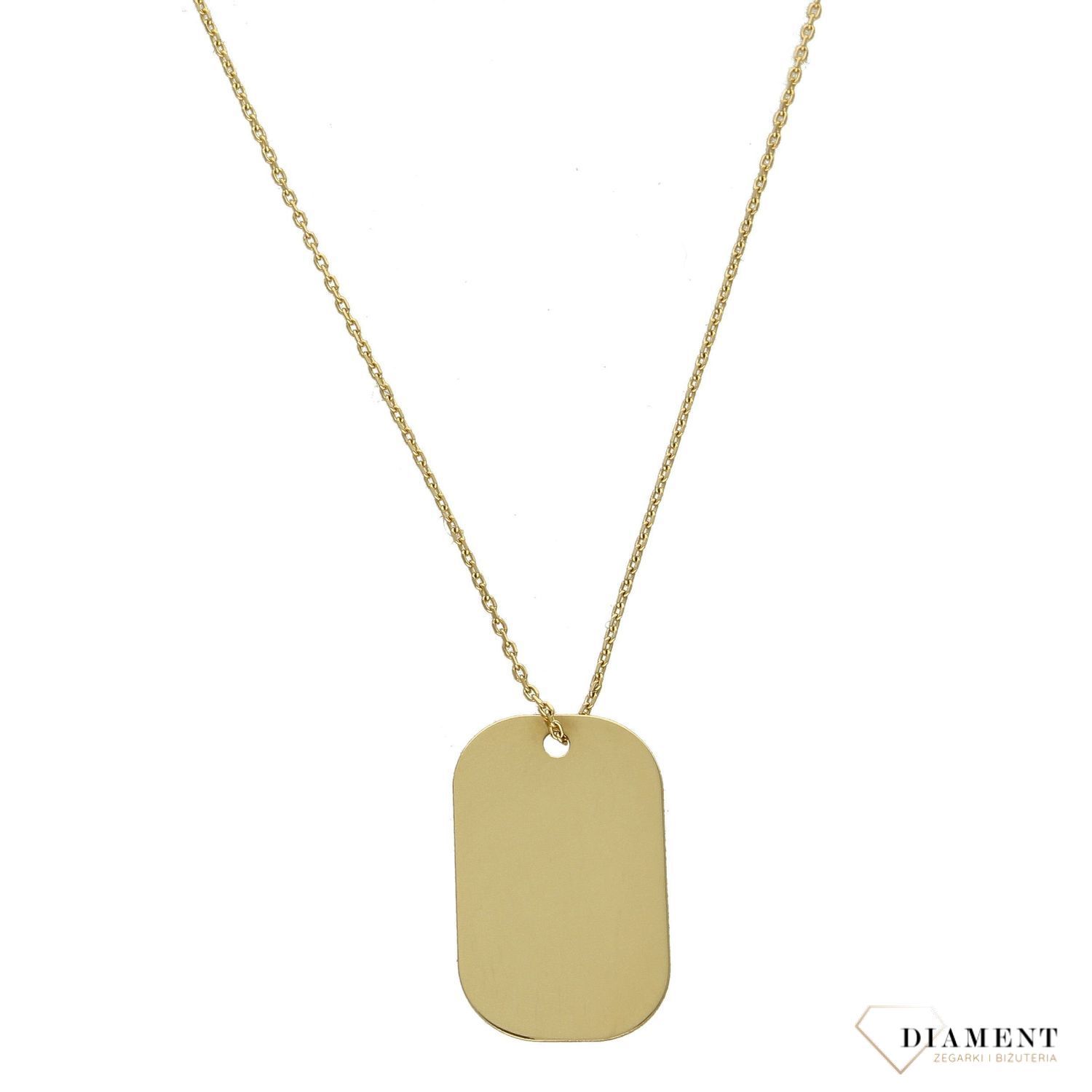 Złoty naszyjnik 585 nieśmiertelnik blaszka do graweru DIA-NA 246-585.jpg